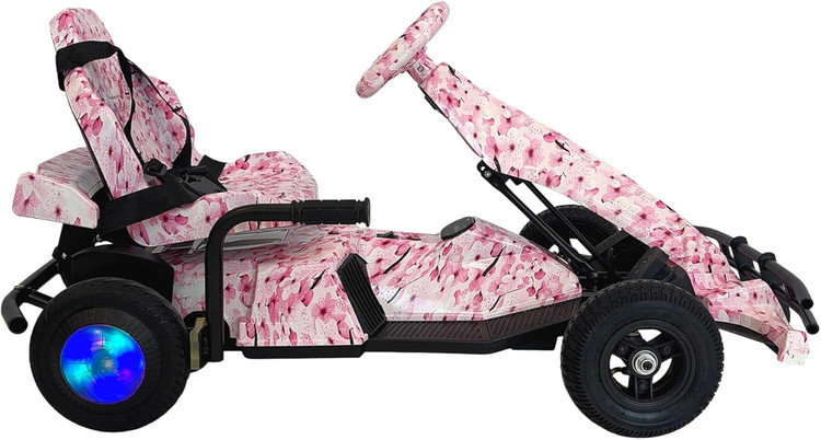 کارتینگ برقی 36 ولت کودکان | طراحی مسابقهای حرفهای با سیستم نورپردازی LED رنگ صورتی