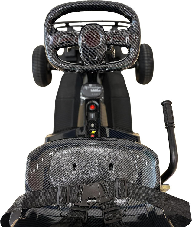 کارتینگ برقی 36 ولت کودکان | طراحی مسابقهای حرفهای با سیستم نورپردازی LED رنگ مشکی کربن