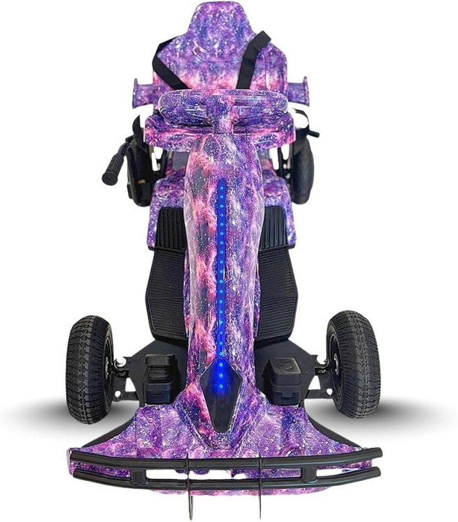 کارتینگ برقی 36 ولت کودکان | طراحی مسابقهای حرفهای با سیستم نورپردازی LED رنگ بنفش کهکشانی