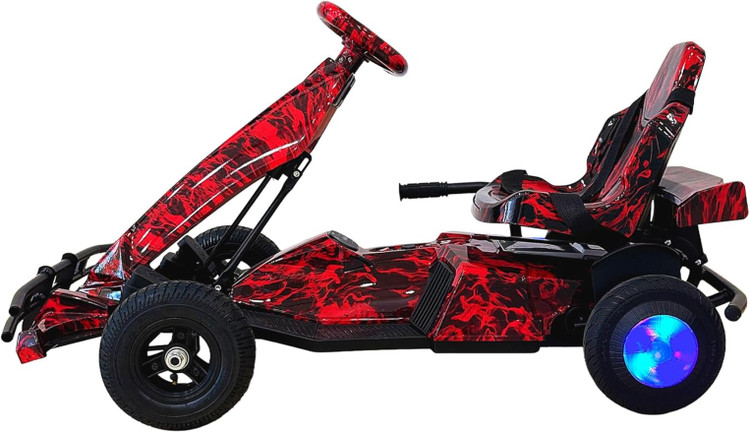 کارتینگ برقی 36 ولت کودکان | طراحی مسابقهای حرفهای با سیستم نورپردازی LED رنگ قرمز اتشین