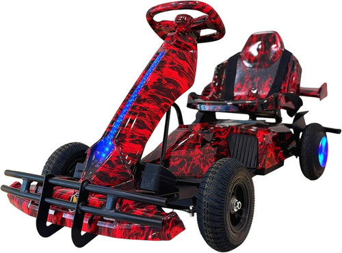 کارتینگ برقی 36 ولت کودکان | طراحی مسابقهای حرفهای با سیستم نورپردازی LED رنگ قرمز اتشین