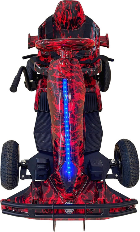 کارتینگ برقی 36 ولت کودکان | طراحی مسابقهای حرفهای با سیستم نورپردازی LED رنگ قرمز اتشین