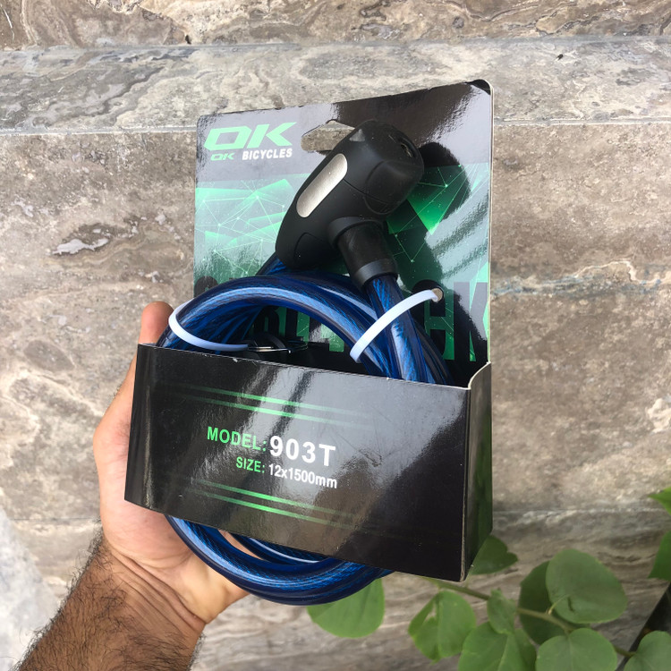 قفل کابلی کلیدی دوچرخه 12x150 CM برند OK