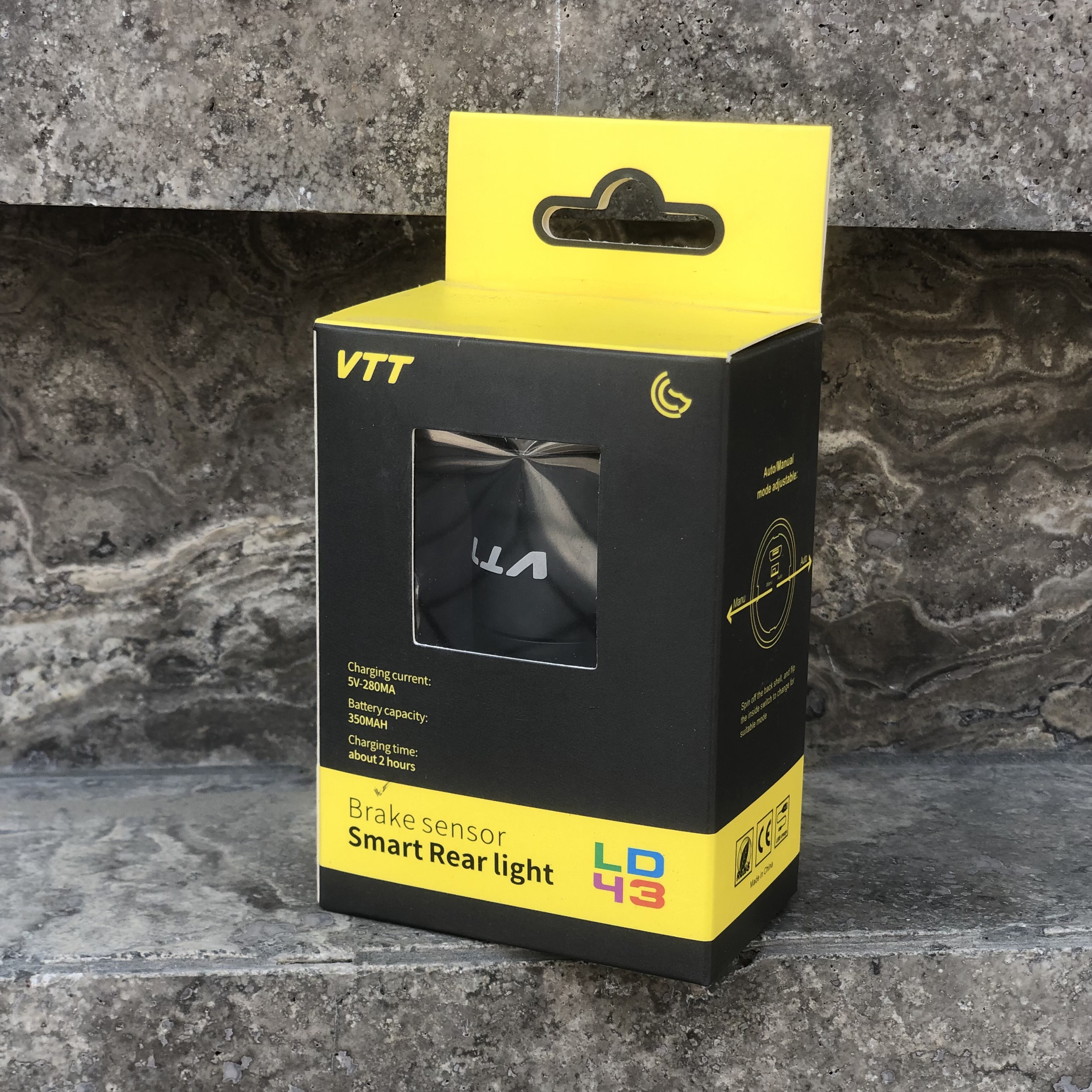 چراغ عقب هوشمند دوچرخه VTT سنسور ترمز، نور و لرزش