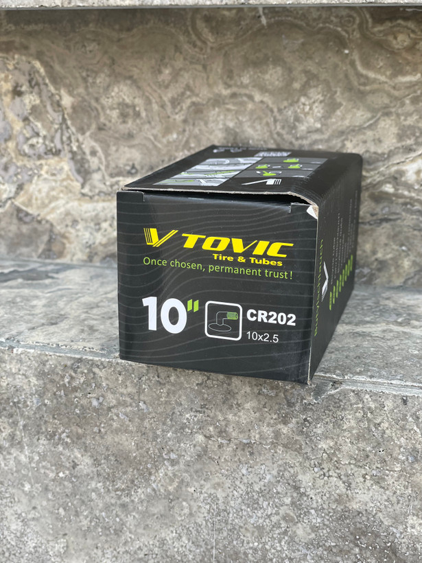 تیوپ اسکوتر برقی سایز 10x2.50 برند TOVIC والف کج